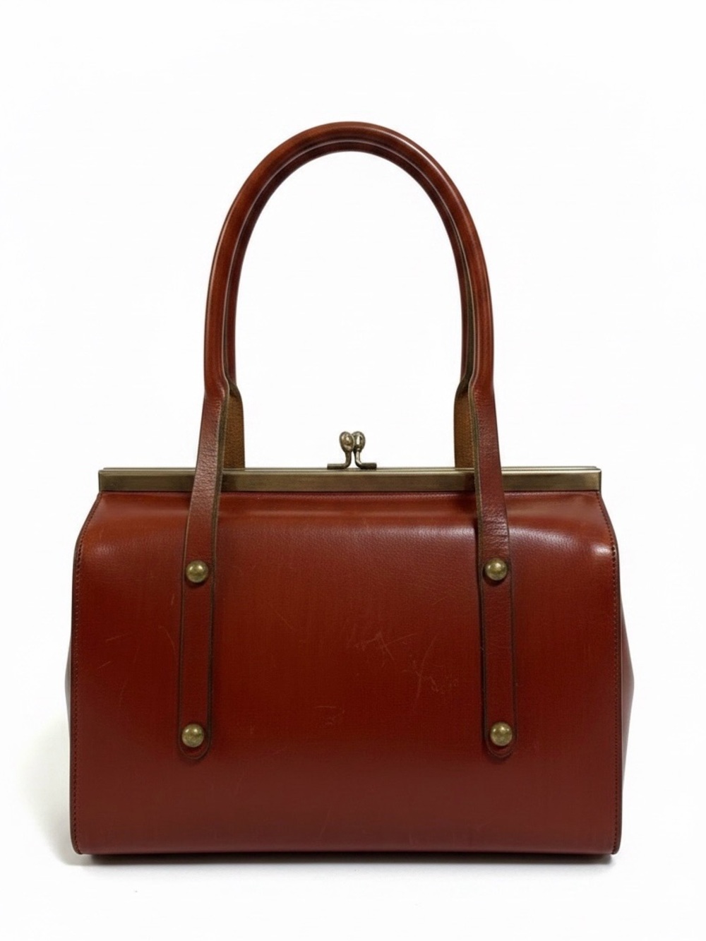 Vintage handmade leather Etienne Aigner small satchel purse bag